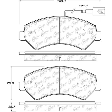 Centric Parts Posi-Quiet Metallic Pad, 104.15401 104.15401